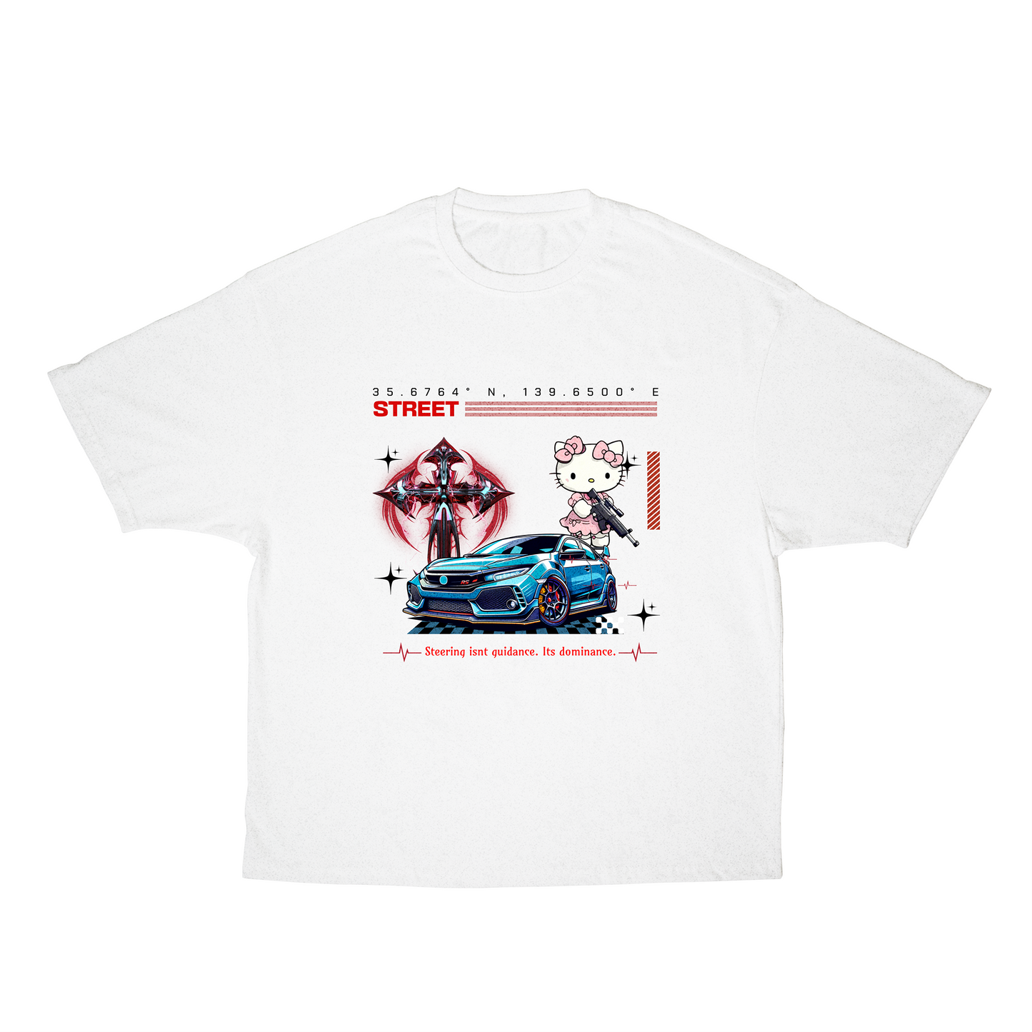 HELLO KITTY STREET RACER OVERSIZED T-SHIRT