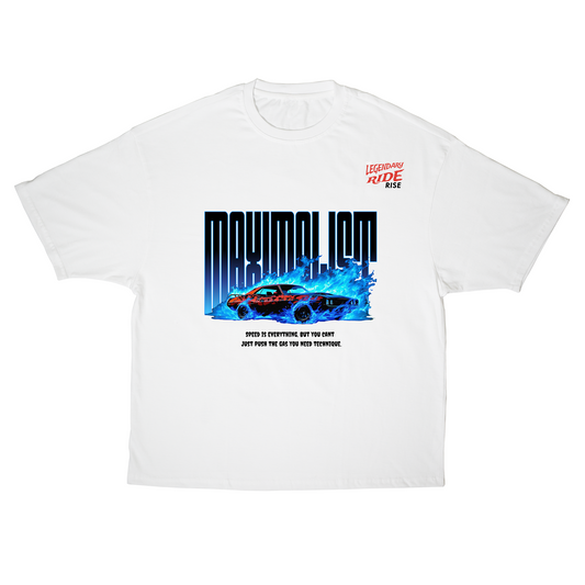 BLUE FLAME CAR OVERSIZED T-SHIRT