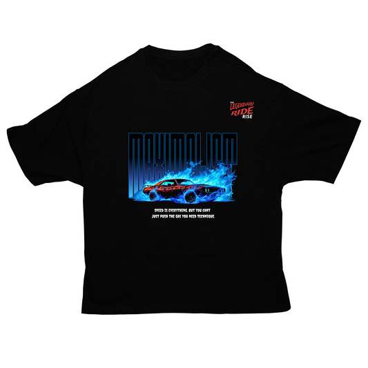 BLUE FLAME CAR OVERSIZED T-SHIRT